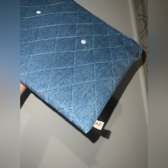 American Eagle Outfitters Laptop Sleeve case w small Pouch. denim style laptop - Picture 5 of 13